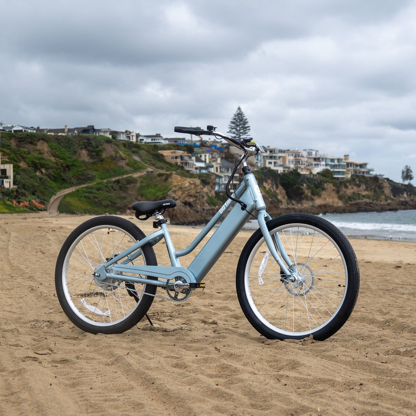 GOTRAX Aeroluxe Electric Beach Cruiser Bike: Stylish, Comfortable, Power-Assisted Rides