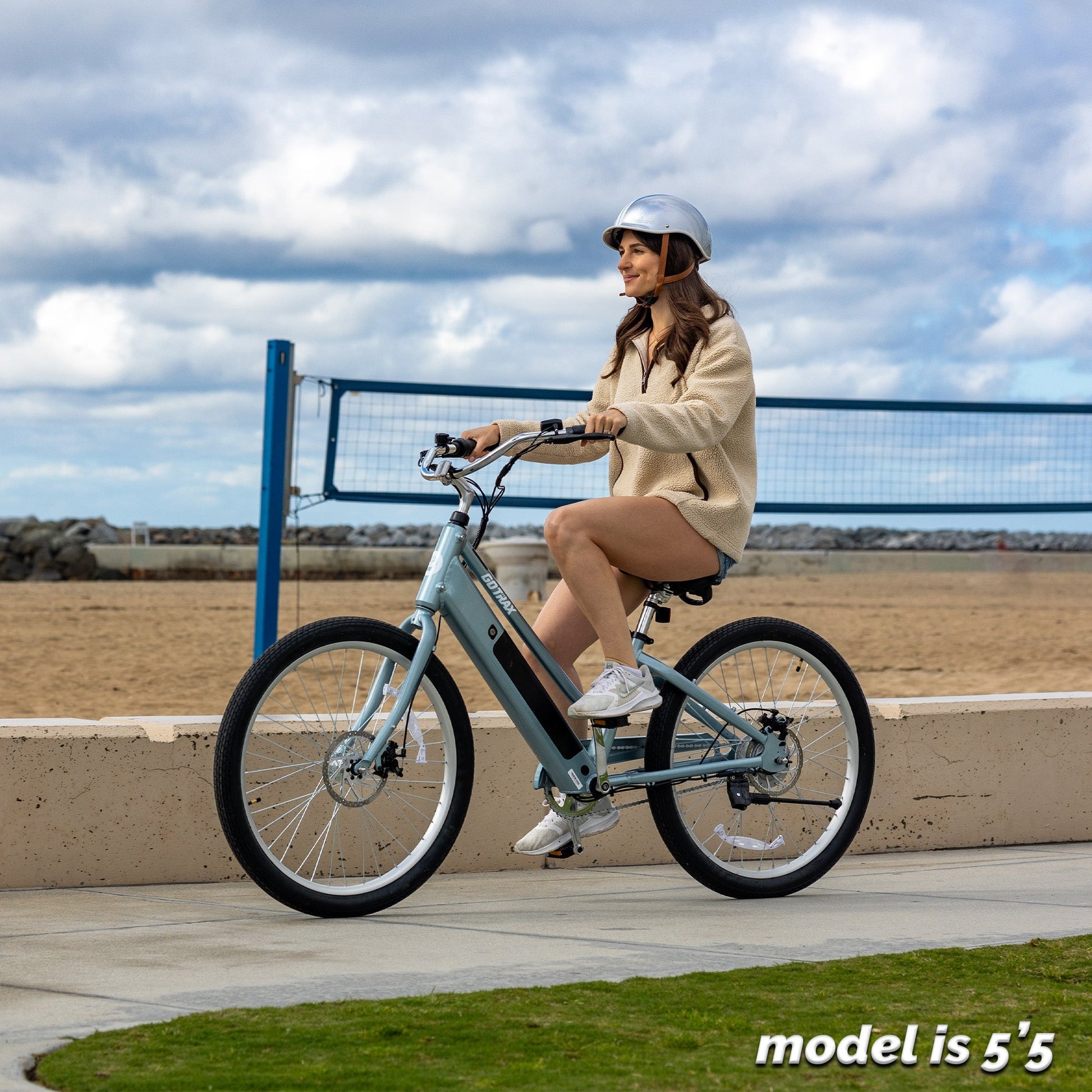 GOTRAX Aeroluxe Electric Beach Cruiser Bike: Stylish, Comfortable, Power-Assisted Rides